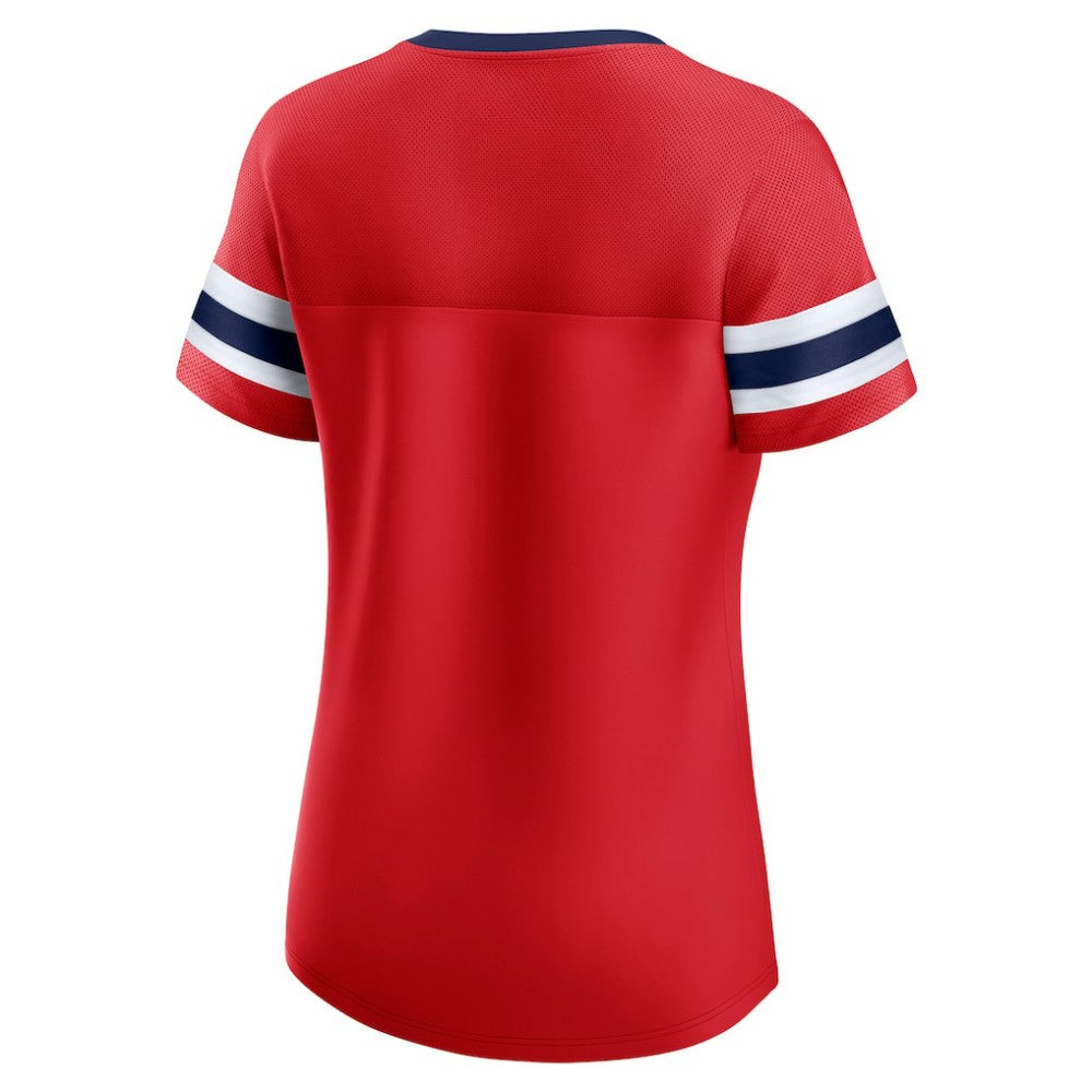 Washington Capitals Fanatics Women's Iconic Athena Lace-Up T-Shirt - Red | US 202683983