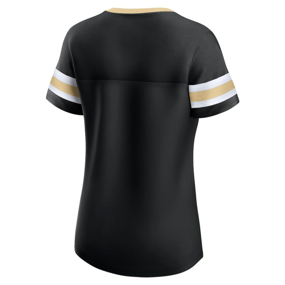 Vegas Golden Knights Fanatics Women's Iconic Athena Lace-Up T-Shirt - Black | US 202683985