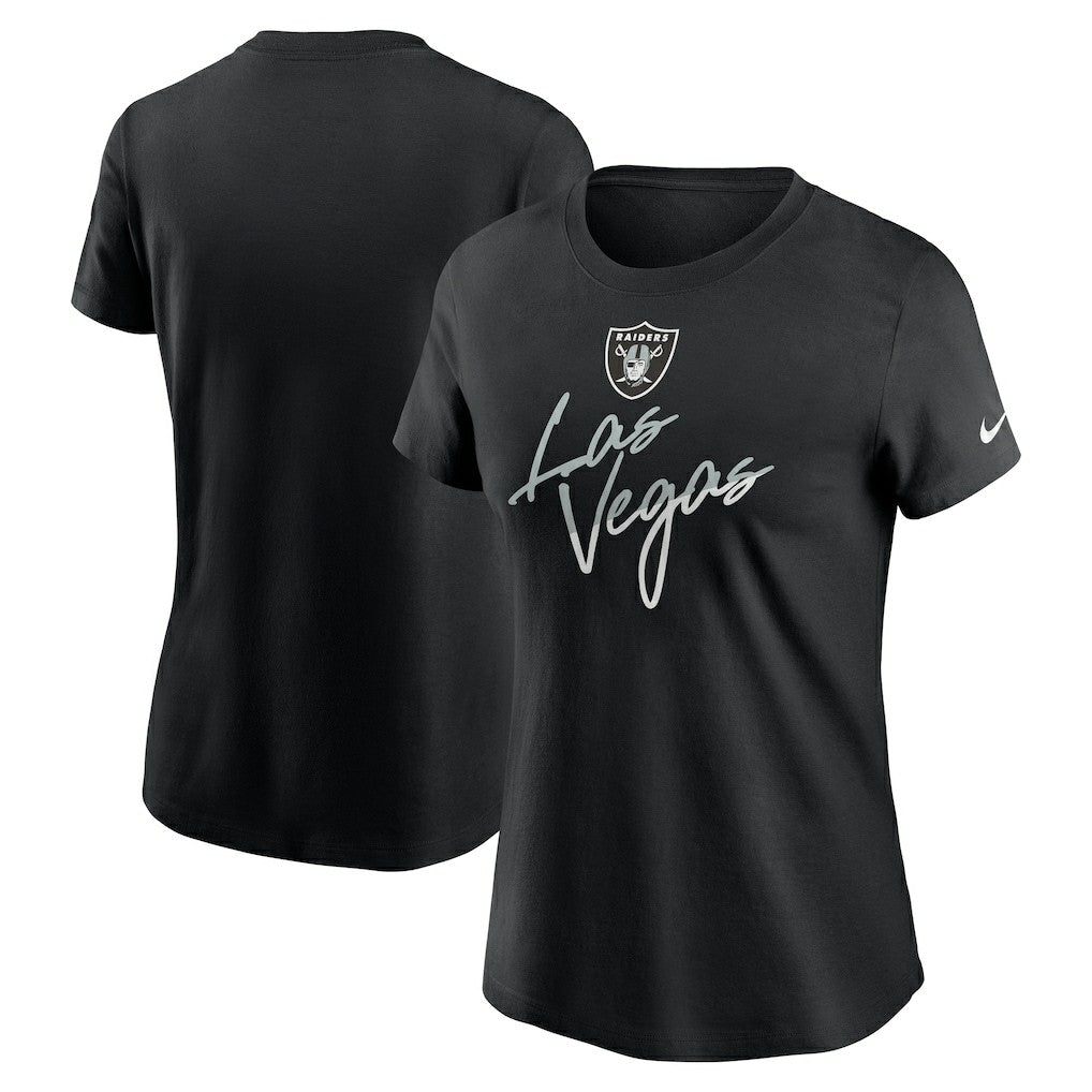 Las Vegas Raiders Women's Team City Roll T-Shirt - Black T-shirts
