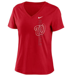 Washington Nationals Nike Women's Local Team Tri-Blend V-Neck T-Shirt - Red T-shirts