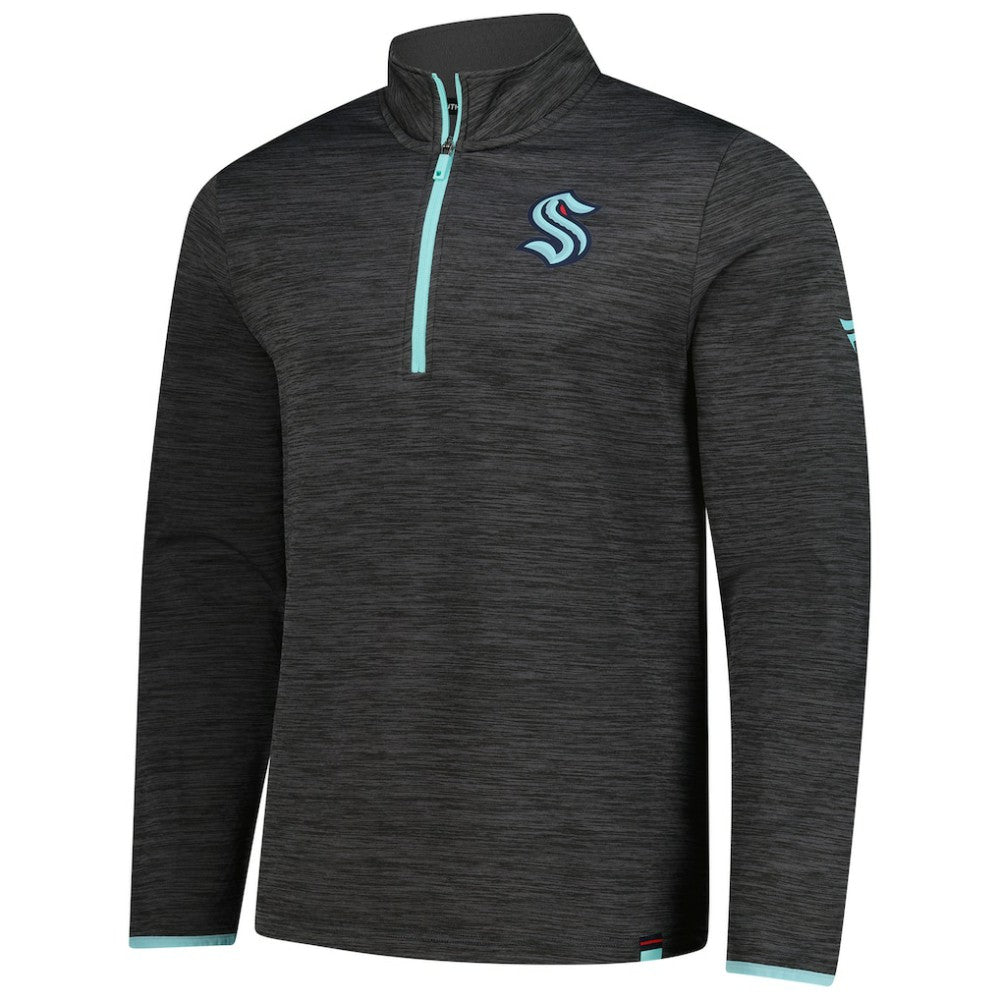 Seattle Kraken Fanatics Authentic Pro Lightweight Quarter-Zip Pullover - Heather Charcoal | US 202684845