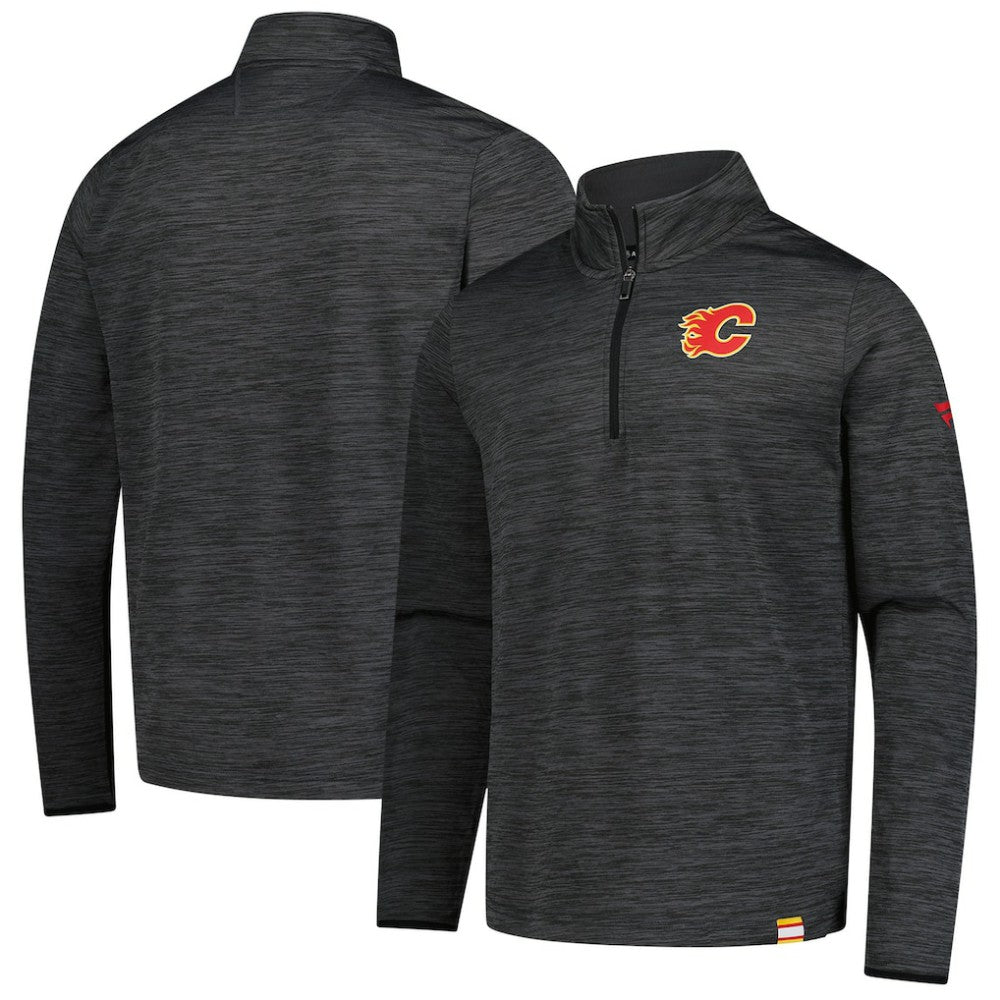Calgary Flames Fanatics Authentic Pro Lightweight Quarter-Zip Pullover - Heather Charcoal | US 202684867
