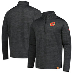 Calgary Flames Fanatics Authentic Pro Lightweight Quarter-Zip Pullover - Heather Charcoal | US 202684867