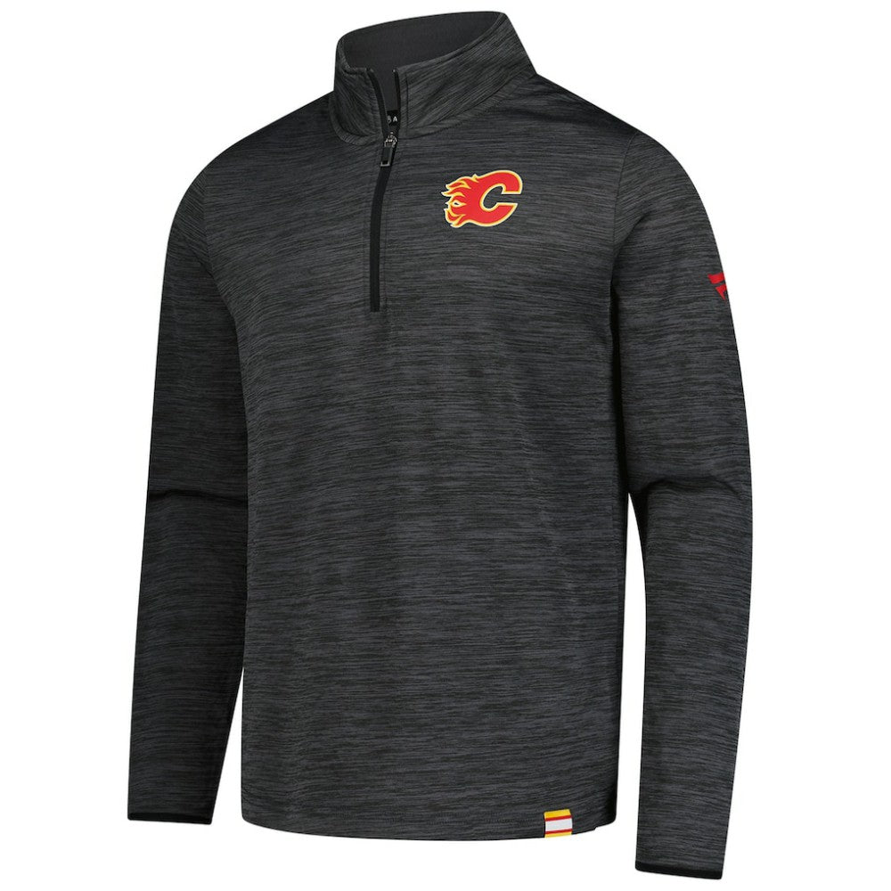 Calgary Flames Fanatics Authentic Pro Lightweight Quarter-Zip Pullover - Heather Charcoal | US 202684867