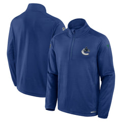 Vancouver Canucks Fanatics Authentic Pro Rink Quarter-Zip Top - Blue | US 202684885