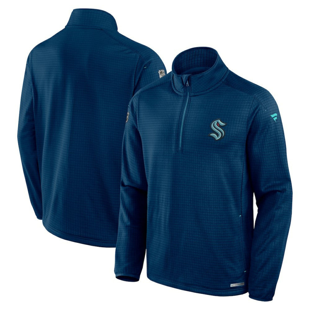 Seattle Kraken Fanatics Authentic Pro Rink Quarter-Zip Top - Deep Sea Blue | US 202684890