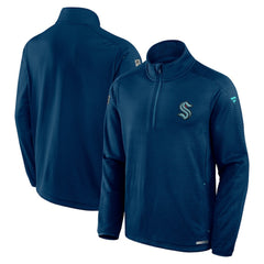 Seattle Kraken Fanatics Authentic Pro Rink Quarter-Zip Top - Deep Sea Blue | US 202684890