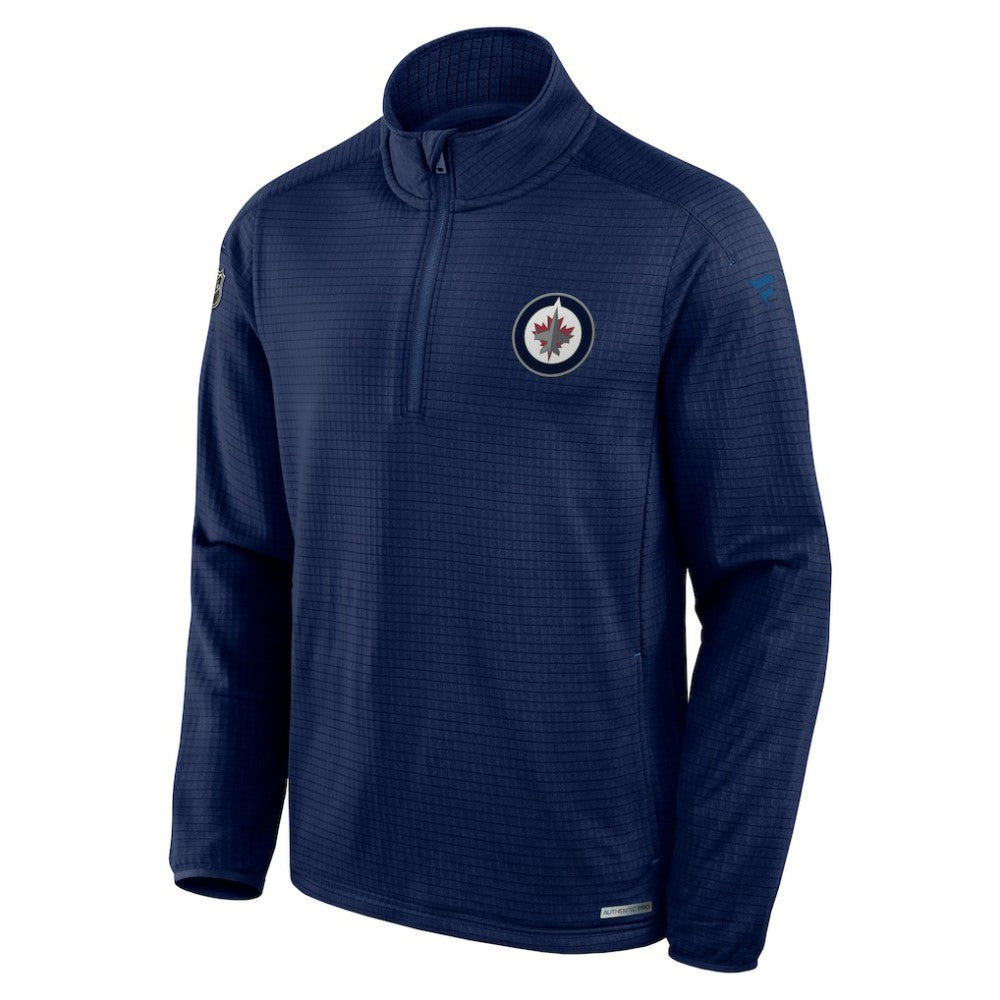 Winnipeg Jets Fanatics Authentic Pro Rink Quarter-Zip Top - Navy | US 202684908