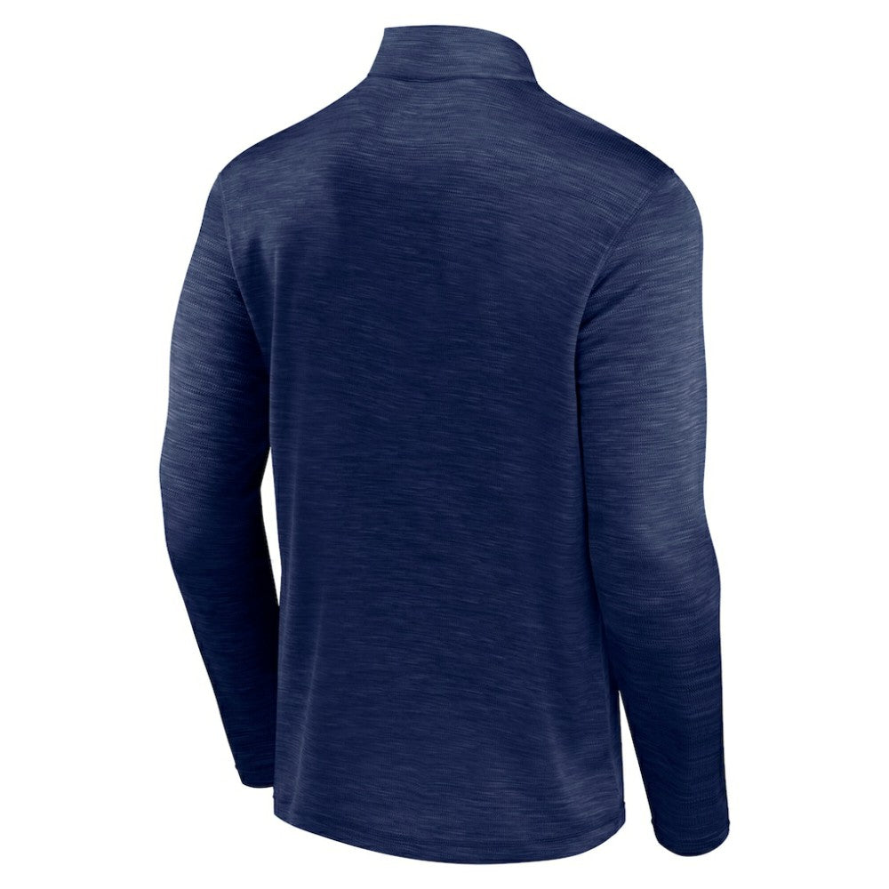 New York Yankees Fanatics Fundamentals Quarter-Zip Pullover - Heather Navy Pullover