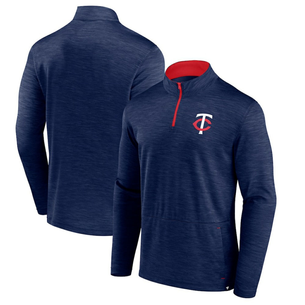 Minnesota Twins Fanatics Fundamentals Quarter-Zip Pullover - Heather Navy Pullover