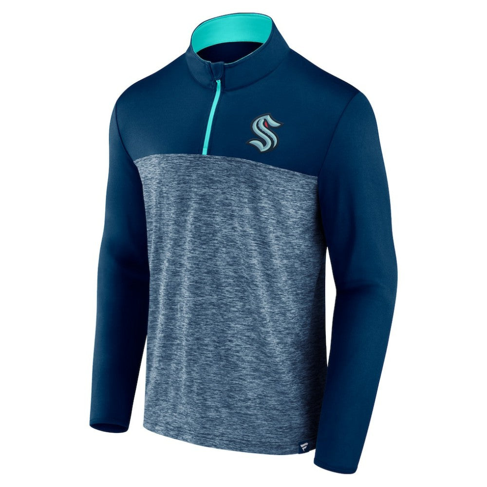 Seattle Kraken Fanatics Iconic Defender Quarter-Zip Jacket - Deep Sea Blue | US 202684944