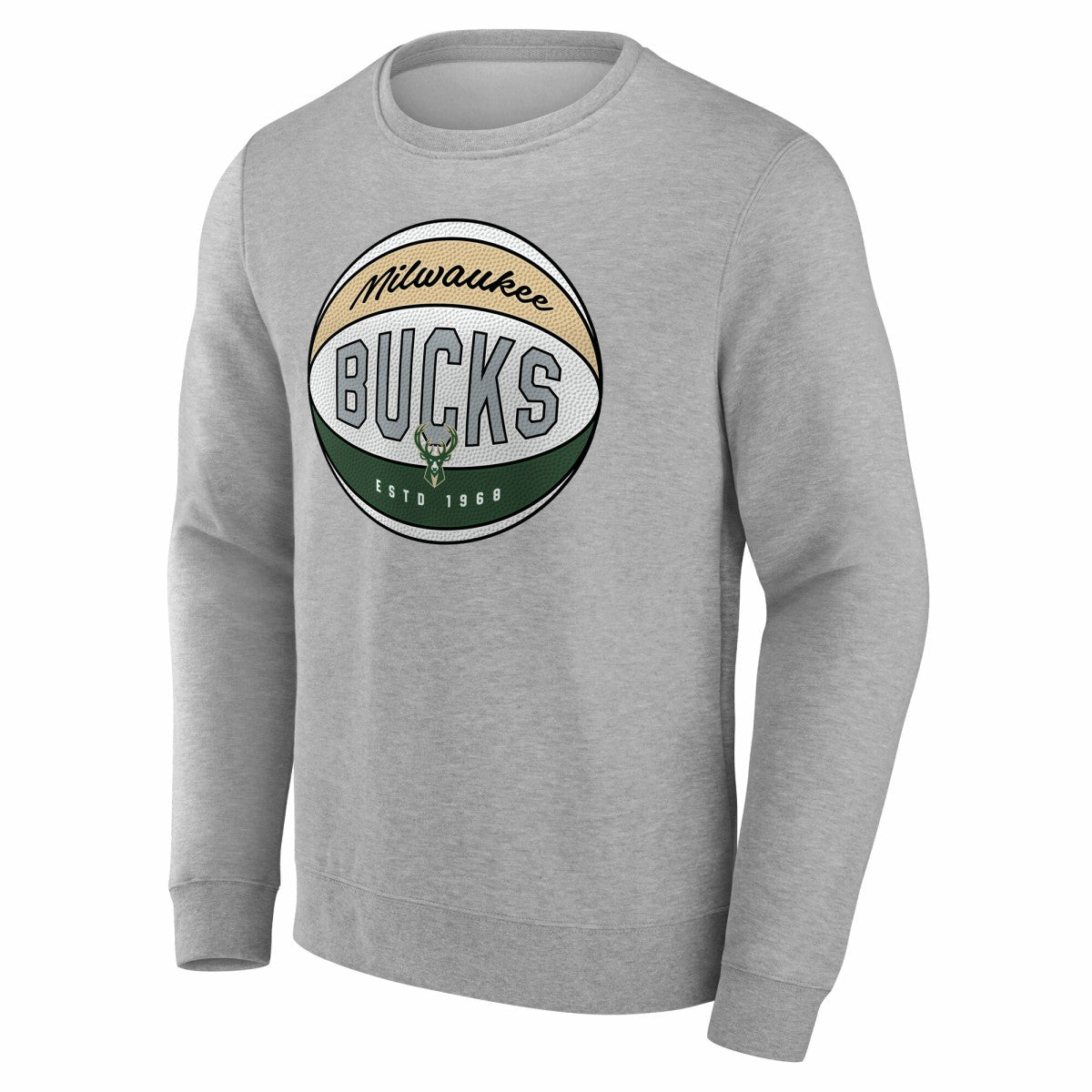 Milwaukee Bucks True Classics Hard Color Fleece Pullover Sweatshirt Gray - Fanatics