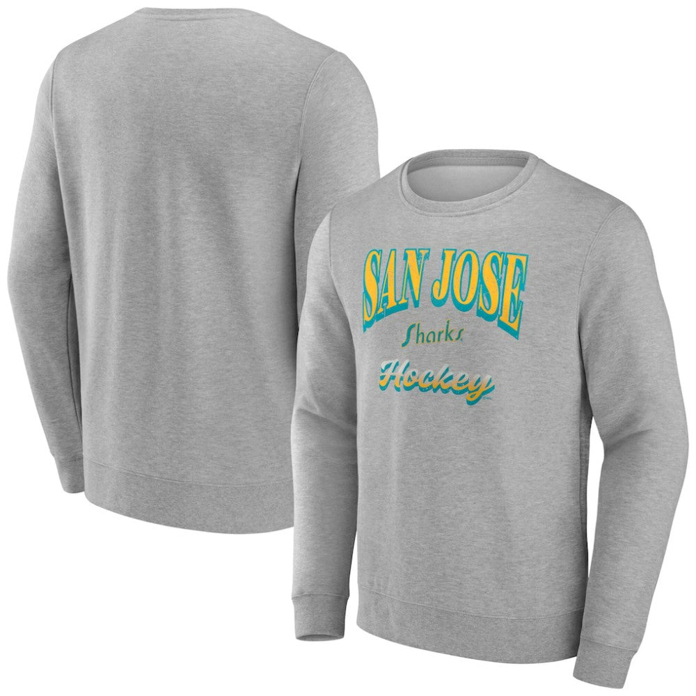 San Jose Sharks Fanatics Light the Candle Fleece Pullover Sweatshirt - Gray | US 202685653