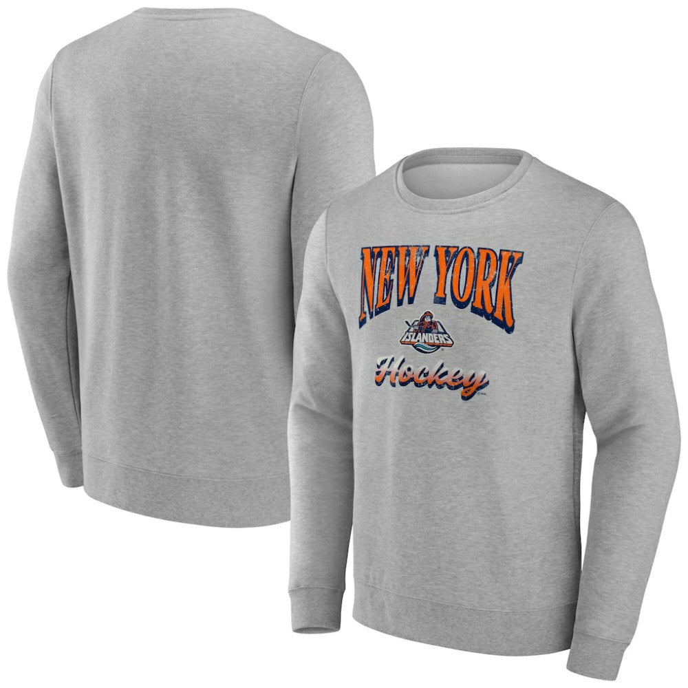 New York Islanders Fanatics Light the Candle Fleece Pullover Sweatshirt - Gray | US 202685656