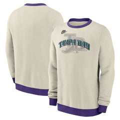 Tampa Bay Rays Nike Cooperstown Collection Fleece Pullover Sweatshirt - Cream Pullover