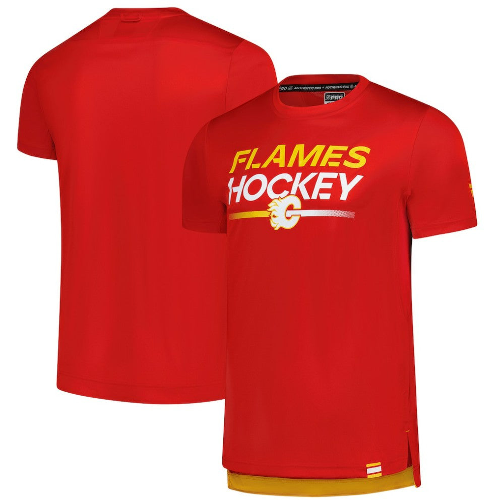 Calgary Flames Fanatics Authentic Pro Tech T-Shirt - Red | US 202687628