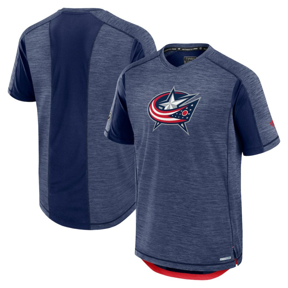 Columbus Blue Jackets Fanatics Authentic Pro Rink Performance T-Shirt - Heather Navy | US 202687822