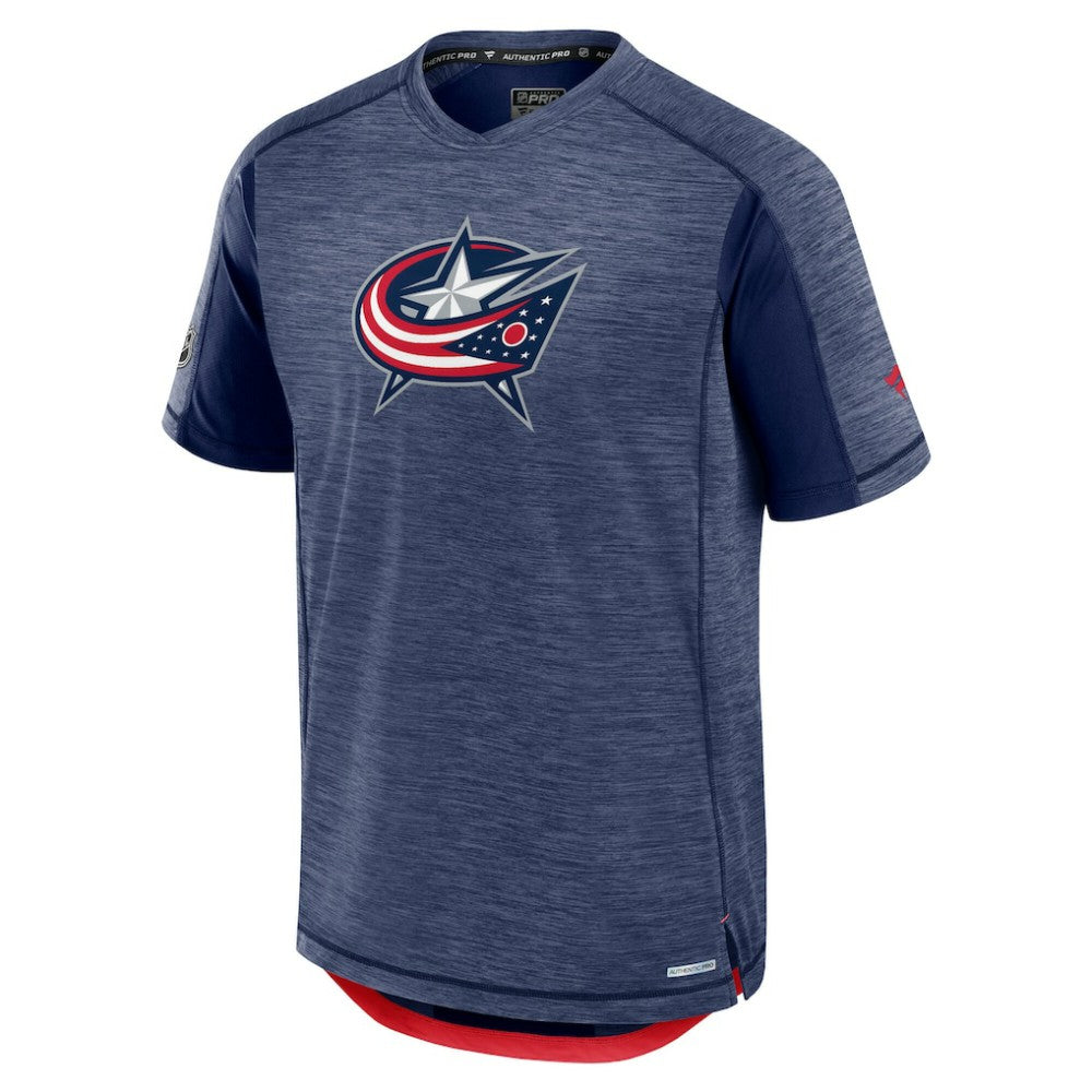 Columbus Blue Jackets Fanatics Authentic Pro Rink Performance T-Shirt - Heather Navy | US 202687822