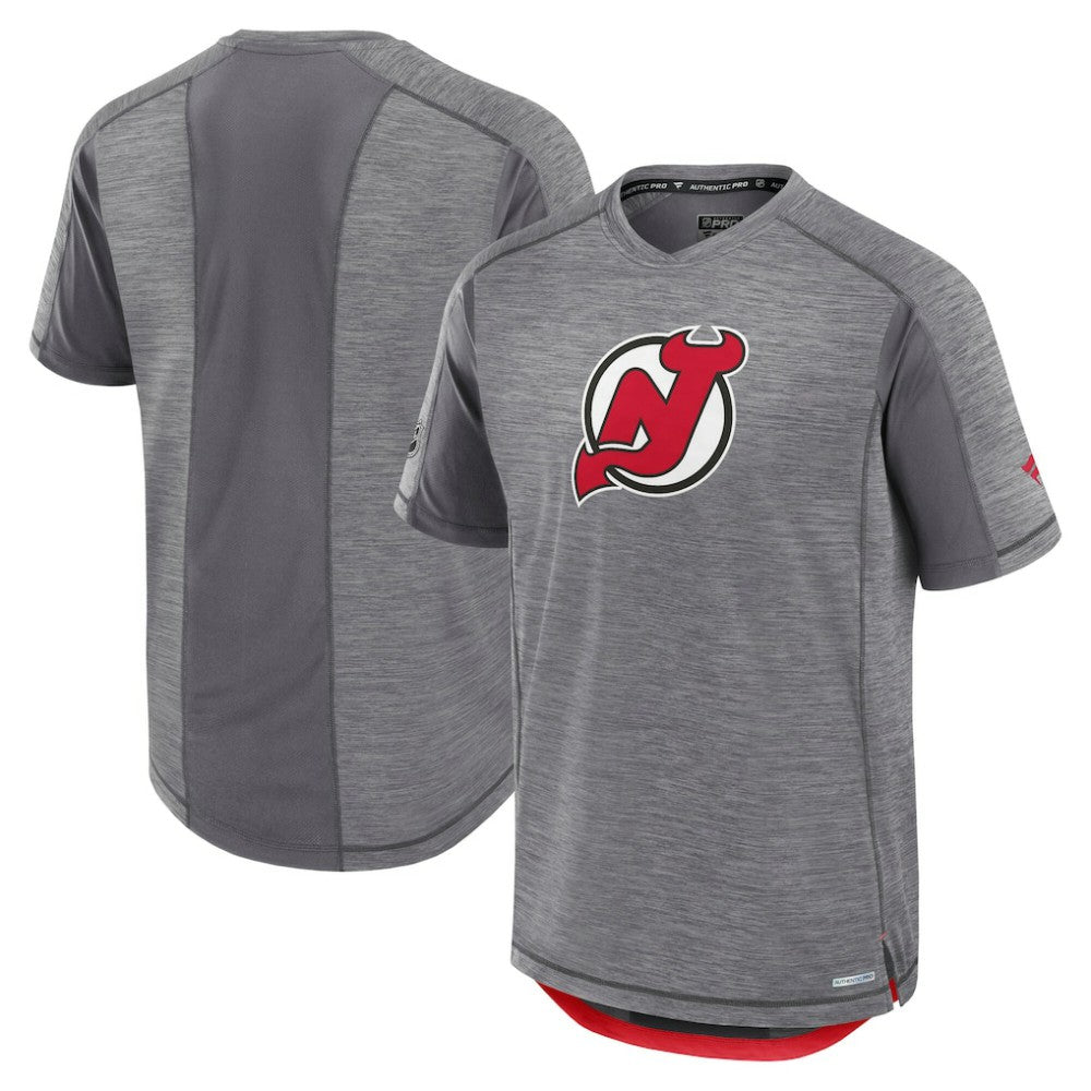 New Jersey Devils Fanatics Authentic Pro Rink Performance T-Shirt - Heather Gray | US 202687830