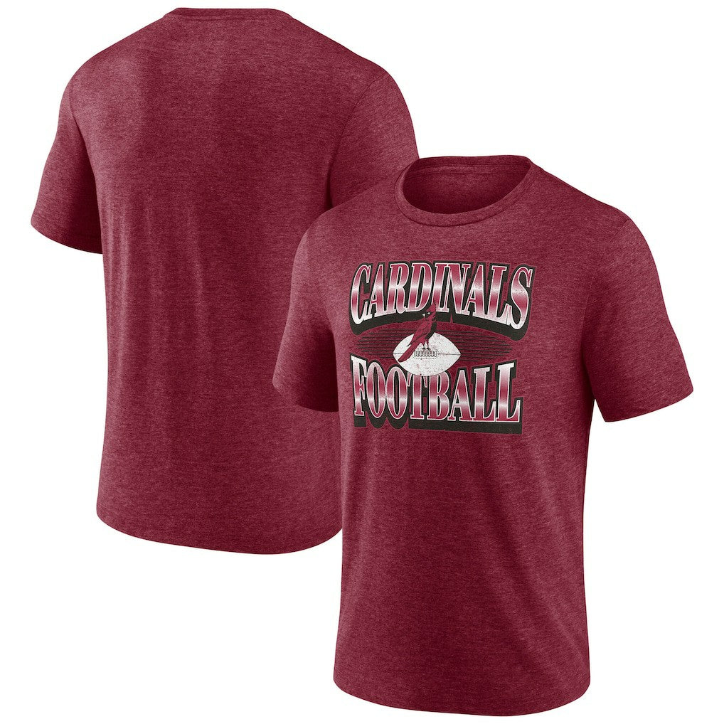 Arizona Cardinals Extreme Tackle Tri-Blend T-Shirt - Heather Cardinal T-shirts