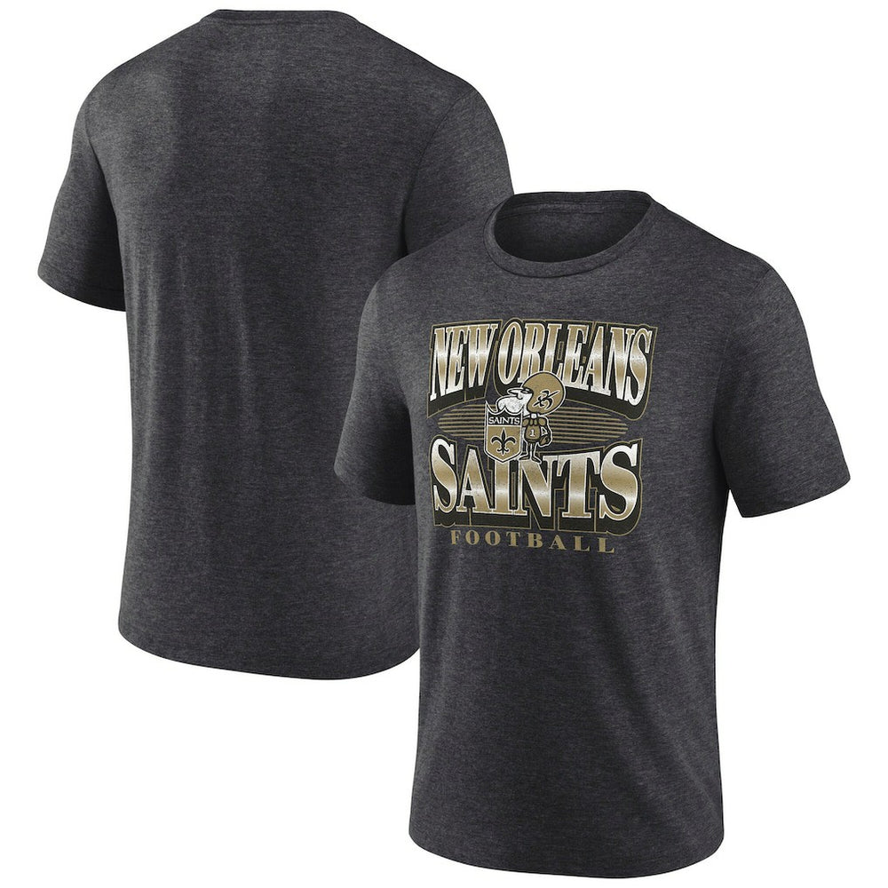 New Orleans Saints Extreme Tackle Tri-Blend T-Shirt - Heather Charcoal T-shirts