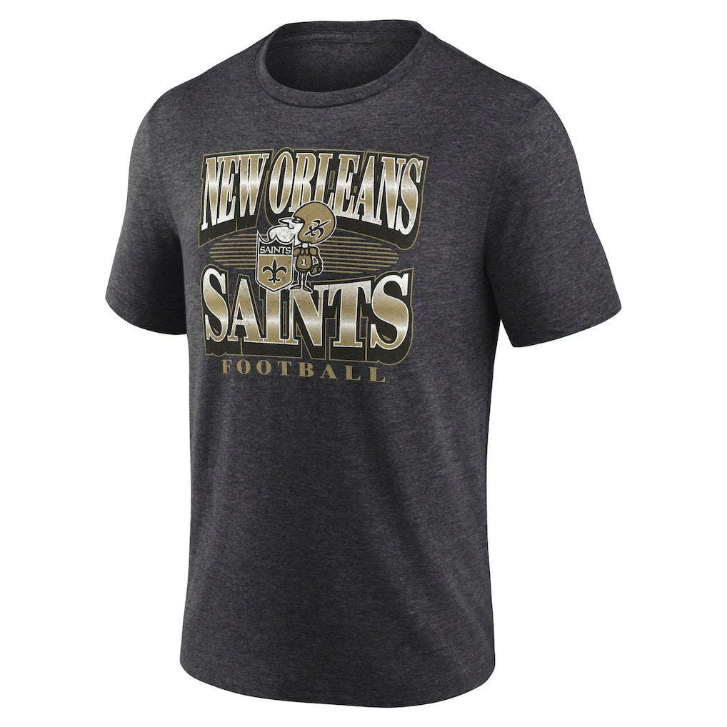 New Orleans Saints Extreme Tackle Tri-Blend T-Shirt - Heather Charcoal T-shirts