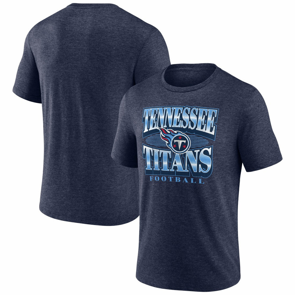 Tennessee Titans Extreme Tackle Tri-Blend T-Shirt - Heather Navy T-shirts