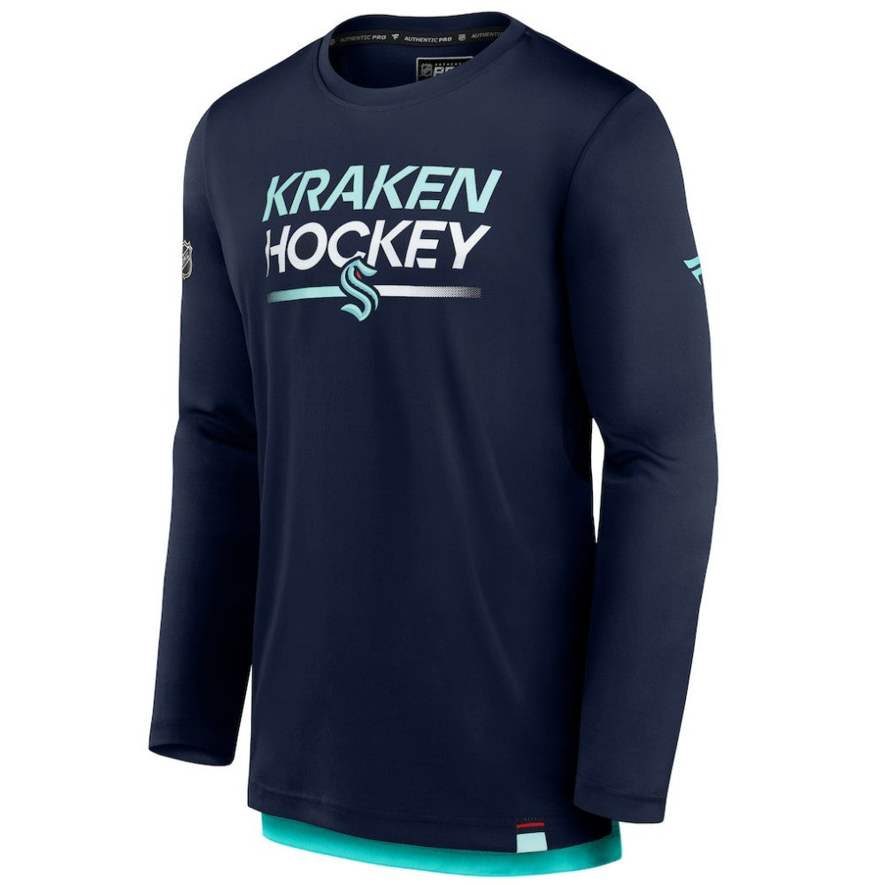Seattle Kraken Fanatics Authentic Pro Tech Long Sleeve T-Shirt - Deep Sea Blue | US 202688387