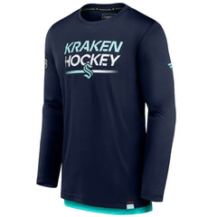 Seattle Kraken Fanatics Authentic Pro Tech Long Sleeve T-Shirt - Deep Sea Blue | US 202688387