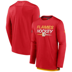 Calgary Flames Fanatics Authentic Pro Tech Long Sleeve T-Shirt - Red | US 202688393