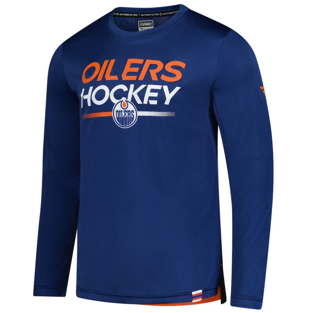 Edmonton Oilers Fanatics Authentic Pro Tech Long Sleeve T-Shirt - Royal | US 202688401