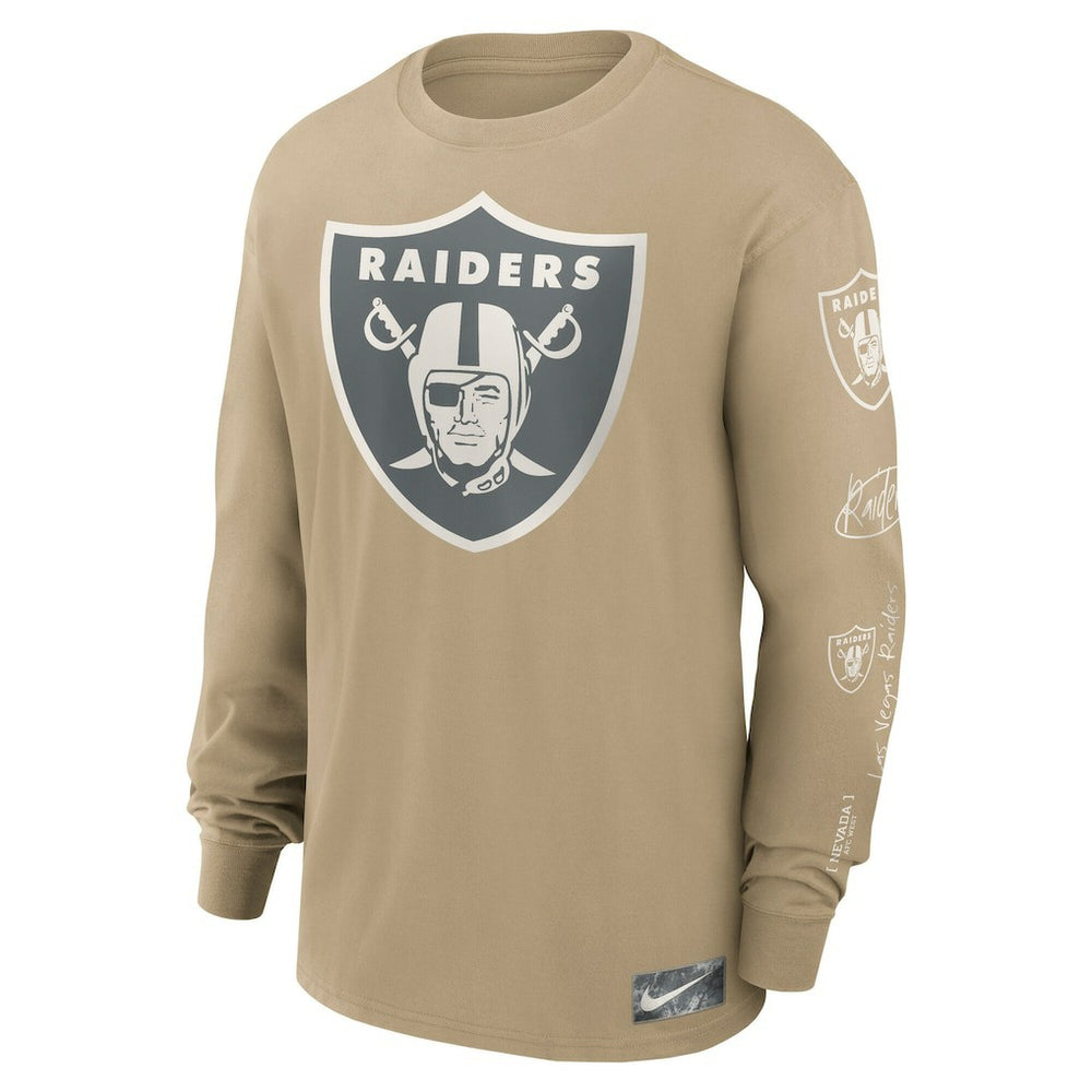 Las Vegas Raiders Essential Statement Max90 Long Sleeve T-Shirt - Tan T-shirts