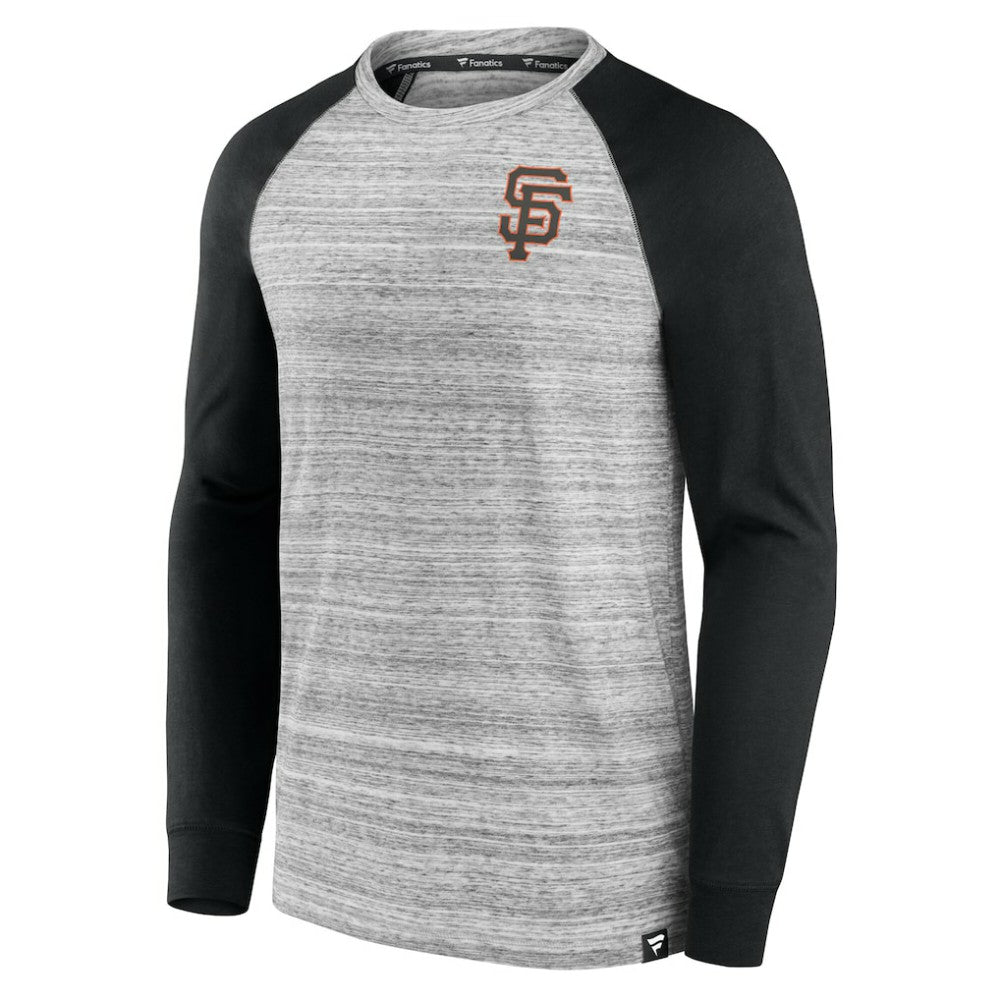 San Francisco Giants Fanatics Iconic Streaky Raglan Long Sleeve T-Shirt - Gray/Black T-shirts