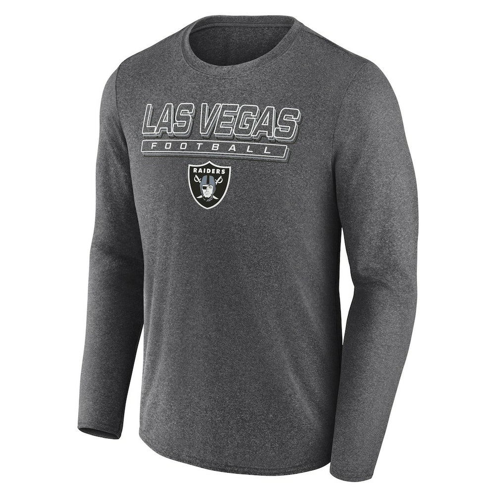 Las Vegas Raiders Fundamentals Long Sleeve T-Shirt - Heather Charcoal T-shirts