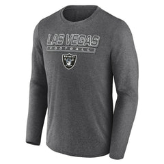 Las Vegas Raiders Fundamentals Long Sleeve T-Shirt - Heather Charcoal T-shirts