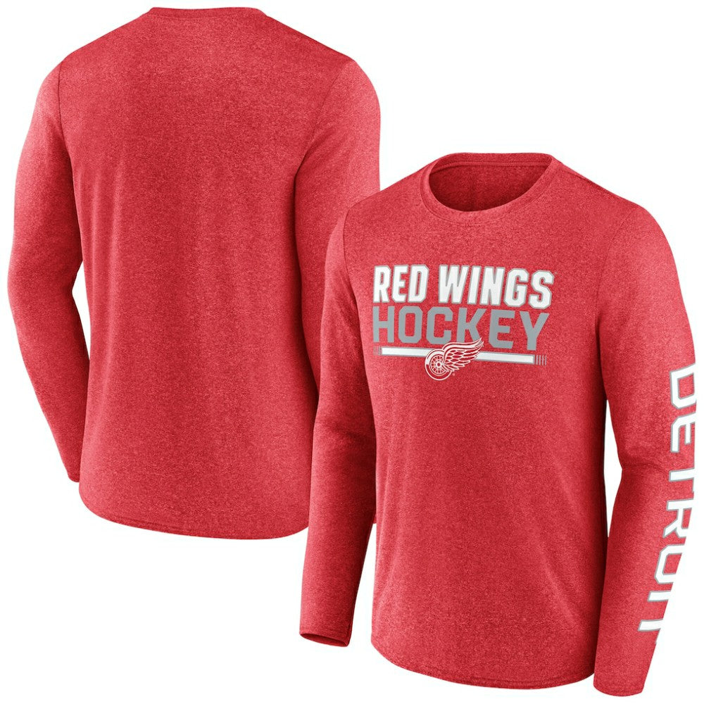 Detroit Red Wings Fanatics Sweep Iconic Synthetic Long Sleeve T-Shirt - Heather Red | US 202688586