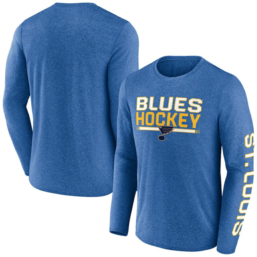 St. Louis Blues Fanatics Sweep Iconic Synthetic Long Sleeve T-Shirt - Heather Blue | US 202688588