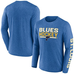 St. Louis Blues Fanatics Sweep Iconic Synthetic Long Sleeve T-Shirt - Heather Blue | US 202688588