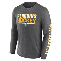 Pittsburgh Penguins Fanatics Sweep Iconic Synthetic Long Sleeve T-Shirt - Heather Charcoal | US 202688597