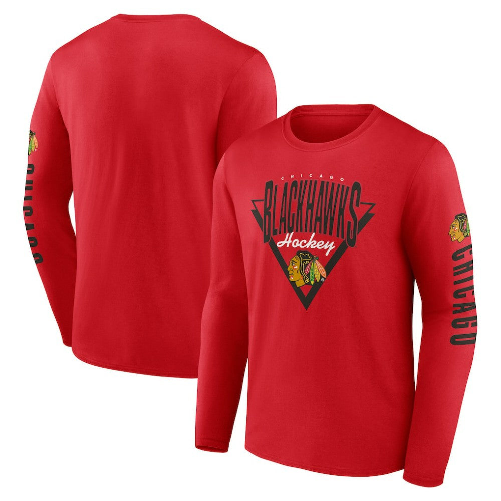 Chicago Blackhawks Fanatics Headline Long Sleeve T-Shirt - Red | US 202688623