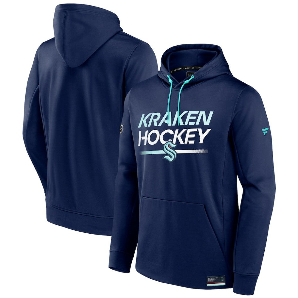 Seattle Kraken Fanatics Authentic Pro Fleece Pullover Hoodie - Deep Sea Blue | US 202688823
