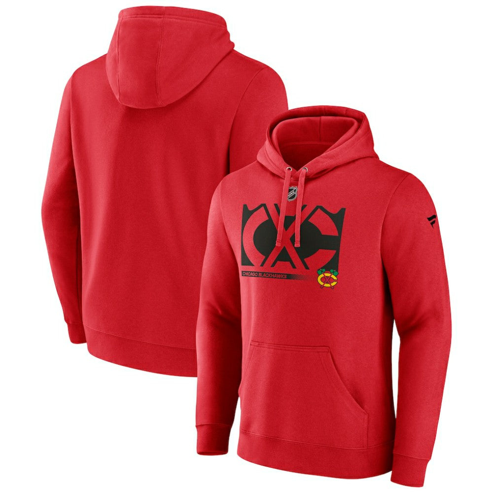 Chicago Blackhawks Fanatics Fleece Pullover Hoodie - Red | US 202689007
