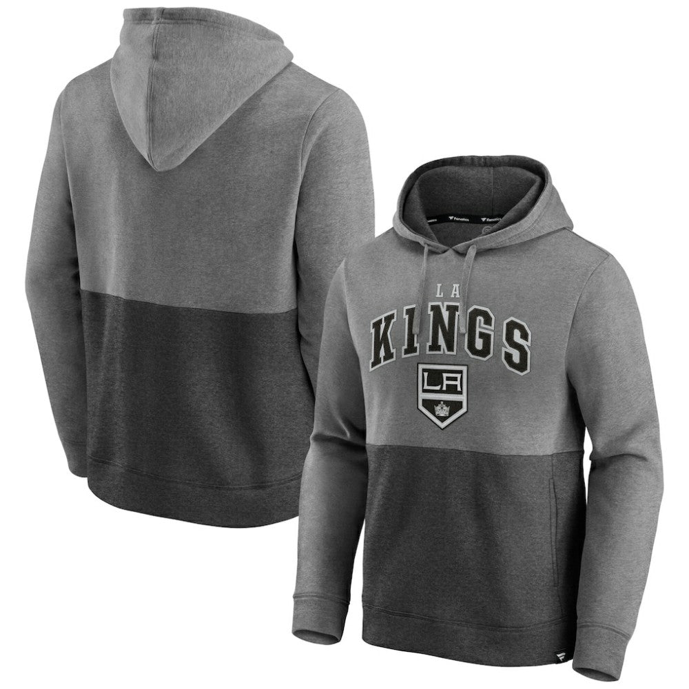 Los Angeles Kings Fanatics Block Party Signature Pullover Hoodie - Heather Gray/Heather Charcoal | US 202689206
