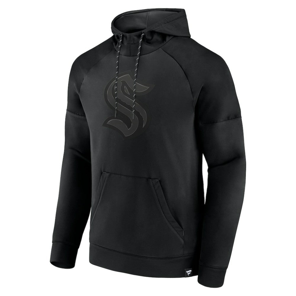 Seattle Kraken Fanatics Black Ice Defender Raglan Pullover Hoodie | US 202689251