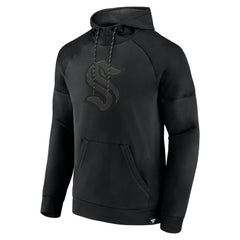 Seattle Kraken Fanatics Black Ice Defender Raglan Pullover Hoodie | US 202689251