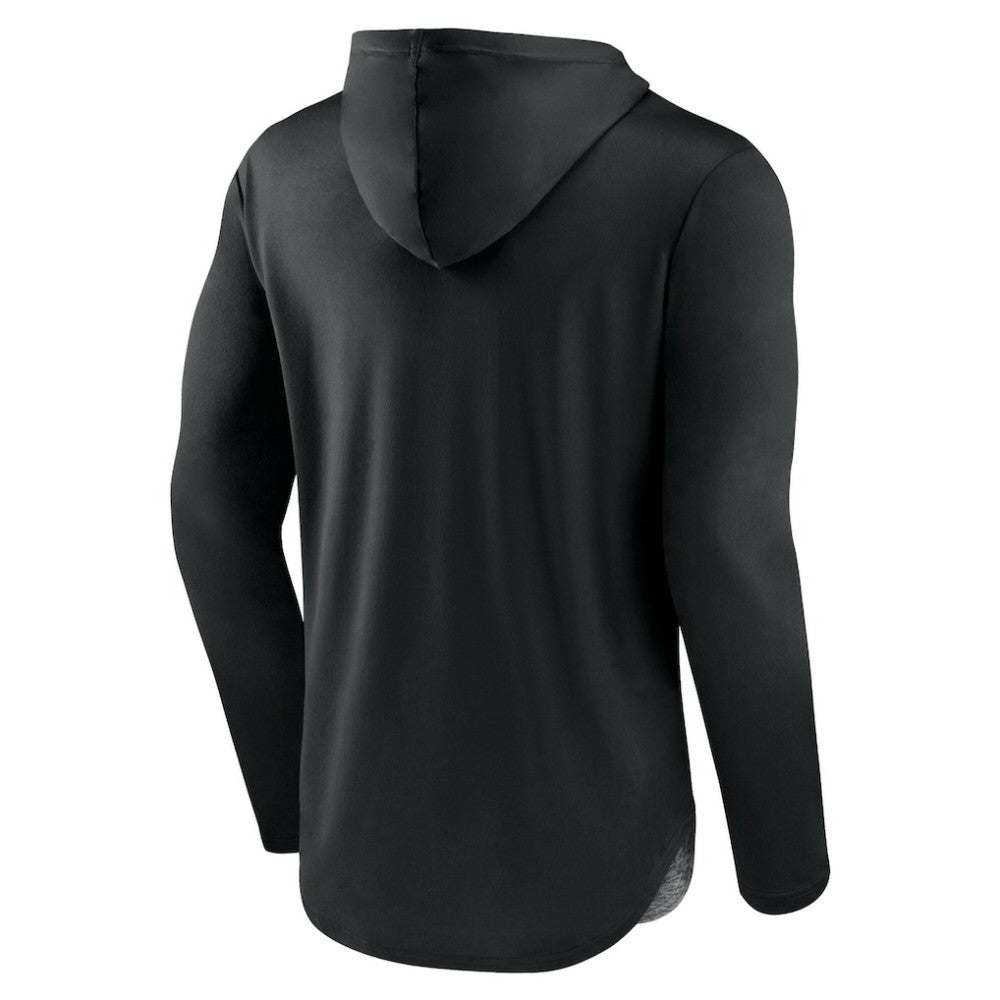 Seattle Kraken Fanatics Iconic Defender Pullover Hoodie - Black/Heather Charcoal | US 202689274