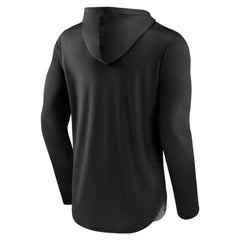 Seattle Kraken Fanatics Iconic Defender Pullover Hoodie - Black/Heather Charcoal | US 202689274
