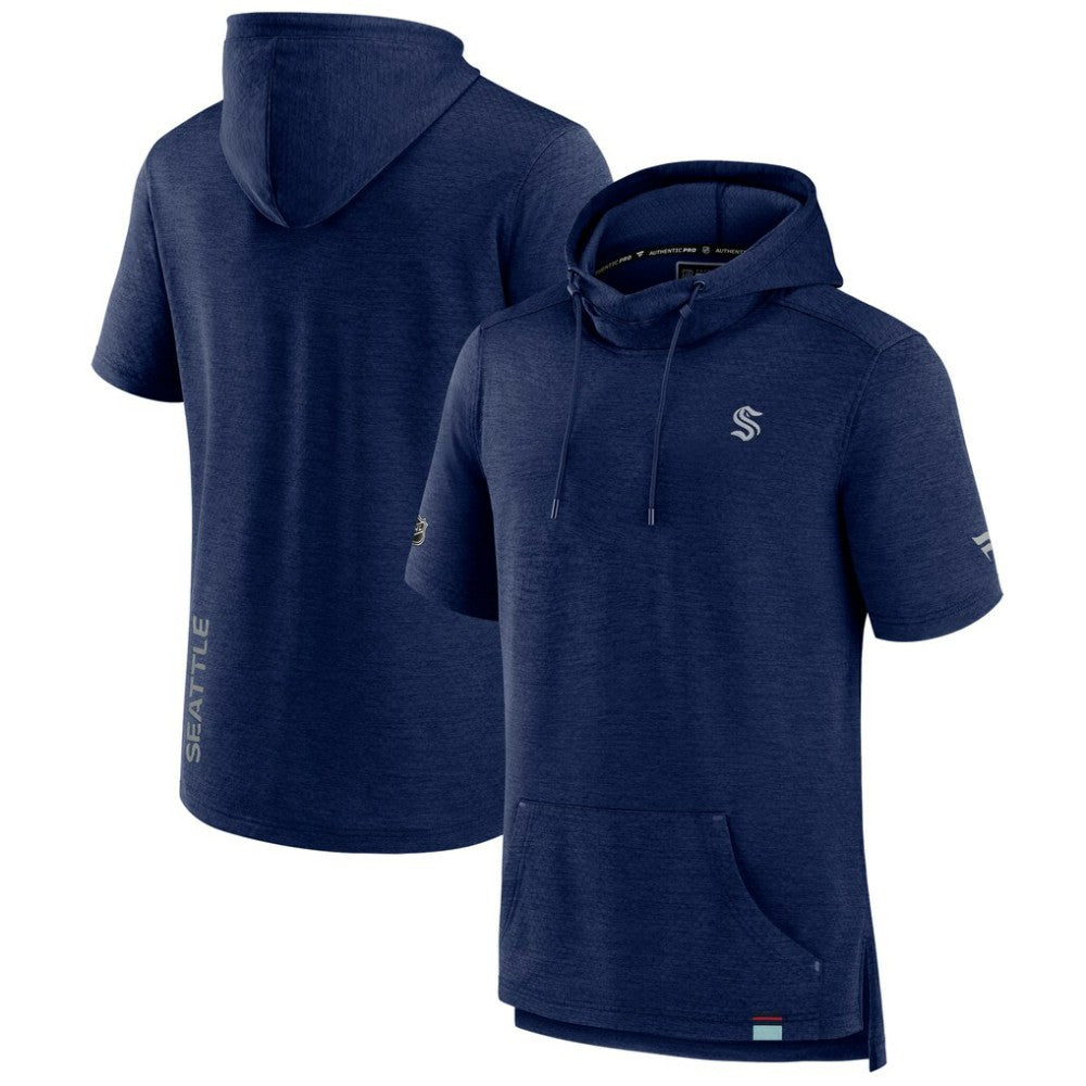 Seattle Kraken Fanatics Authentic Pro Pullover Hoodie - Heather Deep Sea Blue | US 202689289