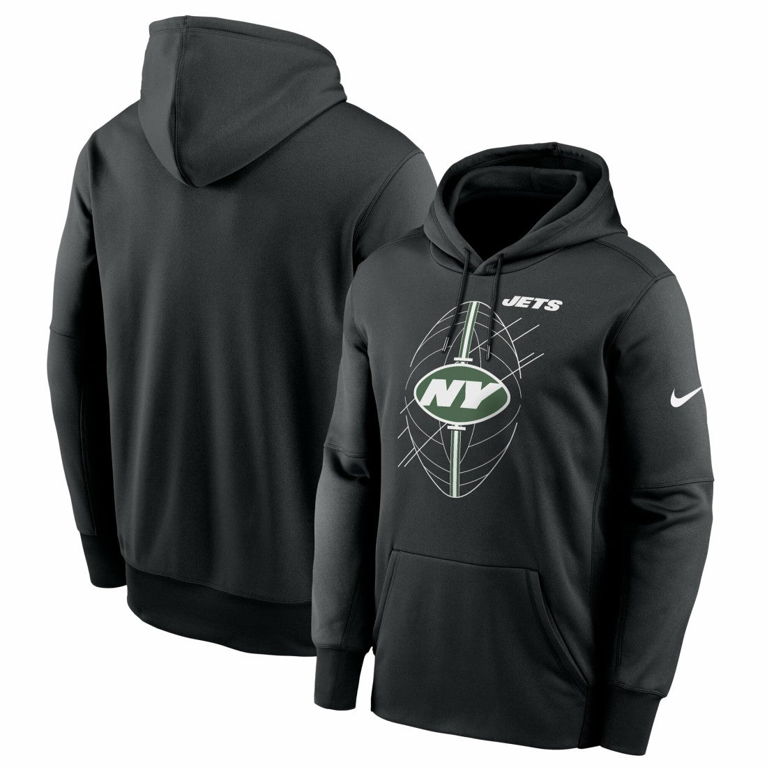 New York Jets Performance Fleece Pullover Hoodie - Black Hoodies