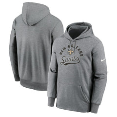 New Orleans Saints Performance Fleece Pullover Hoodie - Heather Gray Hoodies